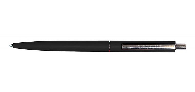 Q-CONNECT pen, 0.7 mm, medium point, metal clip, black, box of 50 pieces
