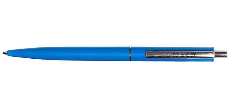 Q-CONNECT pen, 0.7 mm, medium point, metal clip, blue, box of 50 pieces