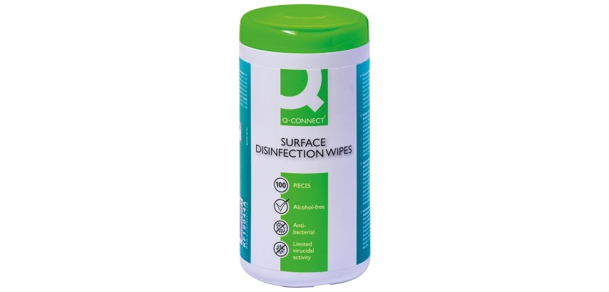 Q-CONNECT disinfectant surface wipes, pack of 100 wipes