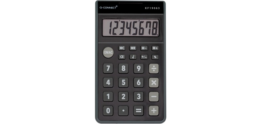Q-CONNECT calculatrice de poche KF19063, 8 chiffres, noir