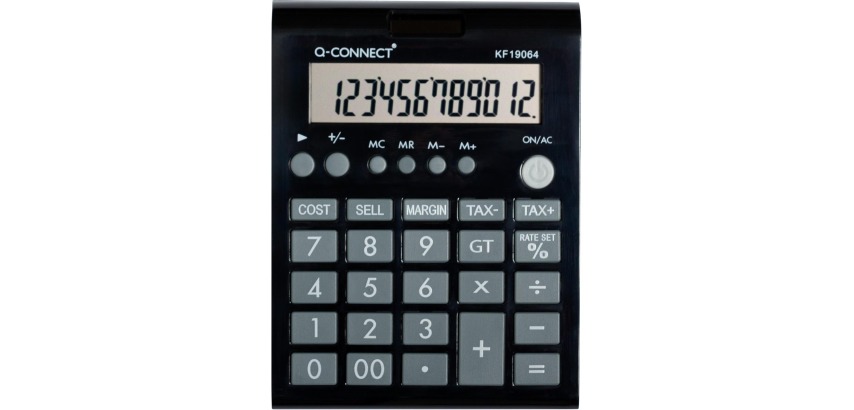 Q-CONNECT desktop calculator KF19064, 12 digits, black