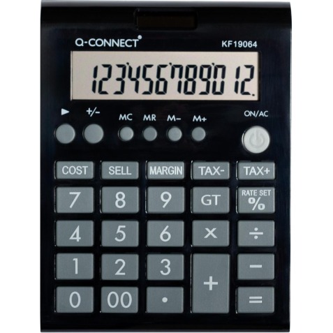 Q-CONNECT calculatrice de bureau KF19064, 12 chiffres, noir