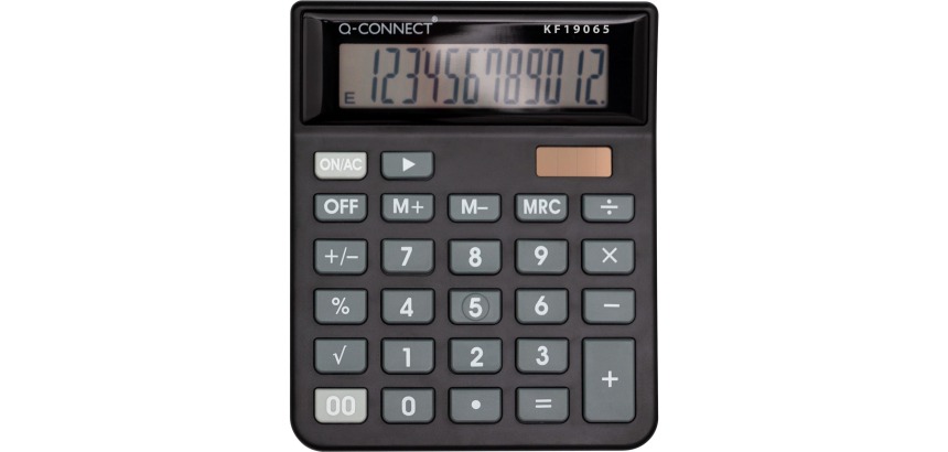 Q-CONNECT calculatrice de bureau KF19065, 12 chiffres, noir