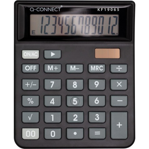 Q-CONNECT bureaurekenmachine KF19065, 12 cijfers, zwart