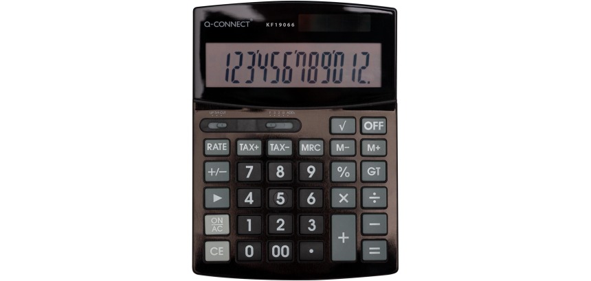 Q-CONNECT calculatrice de bureau KF19066, 12 chiffres, noir