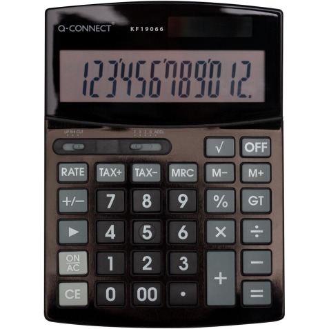 Q-CONNECT calculatrice de bureau KF19066, 12 chiffres, noir
