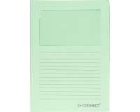 Q-CONNECT pochette coin à fenêtre, 120 g/m², A4, paquet de 100 pièces, vert clair