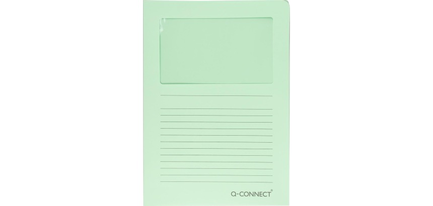 Q-CONNECT window square envelope, 120 g/m², A4, pack of 100 pieces, light green