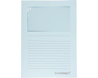 Q-CONNECT pochette coin à fenêtre, 120 g/m², A4, paquet de 100 pièces, bleu clair