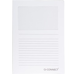 Q-CONNECT pochette coin à fenêtre, 120 g/m², A4, paquet de 100 pièces, blanc