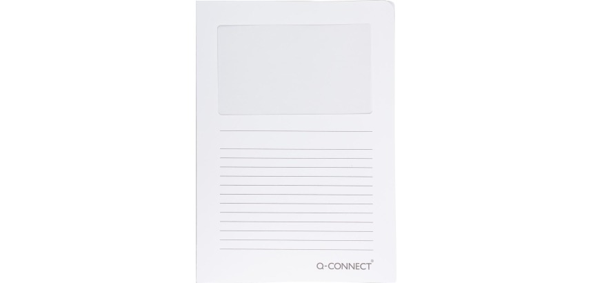Q-CONNECT corner pocket with window, 120 g/m², A4, pack of 100 pieces, white