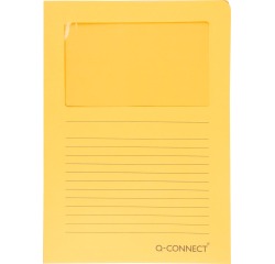 Q-CONNECT pochette coin à fenêtre, 120 g/m², A4, paquet de 100 pièces, orange