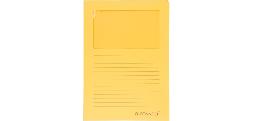 Q-CONNECT Eckspapier mit Fenster, 120 g/m², A4, Packung mit 100 Stück, orange