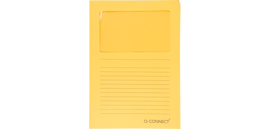 Q-CONNECT windowed corner pocket, 120 g/m², A4, pack of 100 pieces, orange