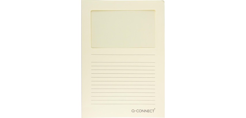 Q-CONNECT corner envelope with window, 120 gsm, A4, pack of 100 pieces, light yellow