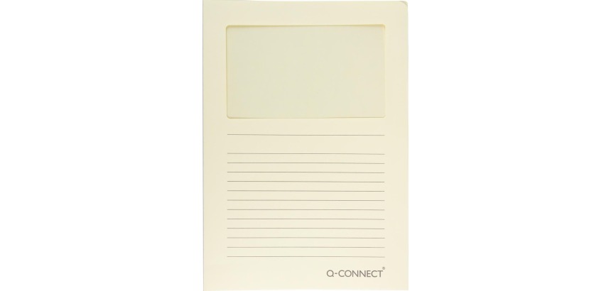 Q-CONNECT pochette coin à fenêtre, 120 g/m², A4, paquet de 100 pièces, jaune clair