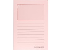 Q-CONNECT pochette coin à fenêtre, 120 g/m², A4, paquet de 100 pièces, rose clair