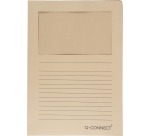Q-CONNECT window pocket file, 120 g/m², A4, pack of 100 pieces, kraft