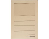 Q-CONNECT pochette coin à fenêtre, 120 g/m², A4, paquet de 100 pièces, kraft