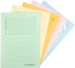 Q-CONNECT Fenstertasche, 120 g/m², A4, Packung mit 100 Stück, verschiedene helle Farben