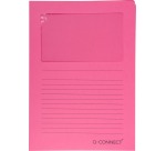 Q-CONNECT window corner pouch, 120 gsm, A4, pack of 100 pieces, pink