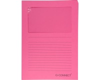 Q-CONNECT pochette coin à fenêtre, 120 g/m², A4, paquet de 100 pièces, rose