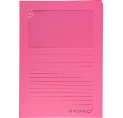 Q-CONNECT pochette coin à fenêtre, 120 g/m², A4, paquet de 100 pièces, rose