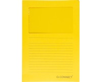 Q-CONNECT pochette coin à fenêtre, 120 g/m², A4, paquet de 100 pièces, jaune