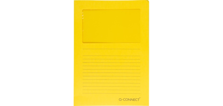 Q-CONNECT Sichthülle mit Fenster, 120 g/m², A4, Packung mit 100 Stück, gelb