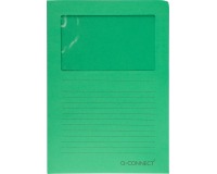 Q-CONNECT pochette coin à fenêtre, 120 g/m², A4, paquet de 100 pièces, vert