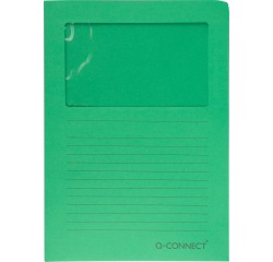 Q-CONNECT pochette coin à fenêtre, 120 g/m², A4, paquet de 100 pièces, vert