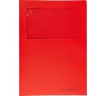 Q-CONNECT corner pocket with window, 120 gsm, A4, pack of 100 pieces, red