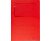 Q-CONNECT L-map met venster, 120 g/m², A4, pak van 100 stuks, rood