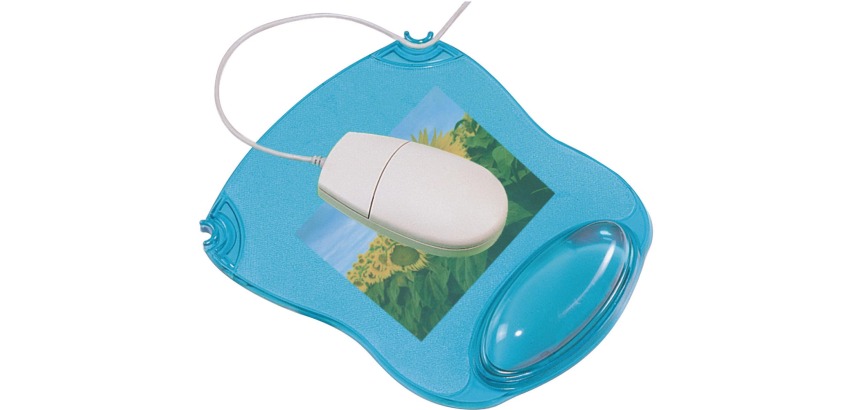 Q-CONNECT tapis souris, gel, avec repose-poignet, bleu