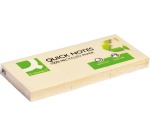 Q-CONNECT Quick Notes Recycled, ft 38 x 51 mm, 100 vel, pak van 3 blokken, geel