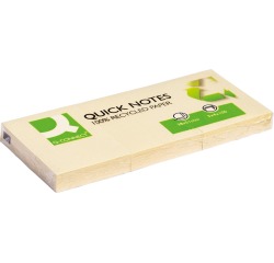 EN_Bloc de notas adhesivas quita y pon q-connect 38x51 mm papel reciclado amarillo con 100 hojas