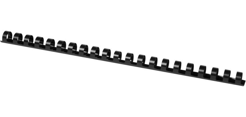 Q-CONNECT 14mm combs 21 loops 100 pieces black