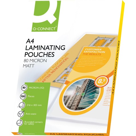 Q-CONNECT lamineeretui A4 2x 80 micron mat 100 stuks