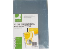 Q-CONNECT couvertures, ft A4, PVC, 250 micron, paquet de 100 pièces, transparent