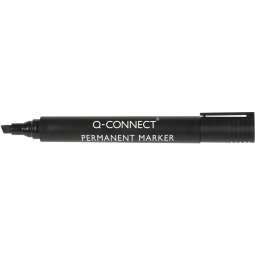 De_rotulador q-connect marcador permanente negro punta biselada 5.0 mm