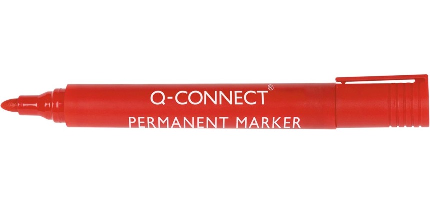 Q-CONNECT permanente marker, 2-3 mm, ronde punt, rood