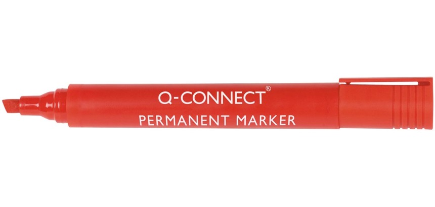 Q-CONNECT marqueur permanent, 2-5 mm, pointe biseautée, rouge