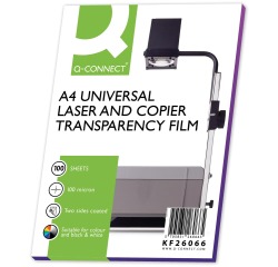 EN_Transparencia q-connect din a4 kf26066 para fotocopiadora tratada dos caras caja de 100