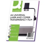 Q-CONNECT transparents de rétroprojections pour imprimantes laser, ft A4, paquet de 100 feuilles