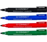 Q-CONNECT marqueur permanent, 2-3 mm, pointe ronde, couleurs assorties, étui de 4 pièces