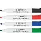 Q-CONNECT marqueur pour tableaux blancs, en couleurs assorties, boîte de 4 pièces