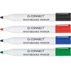 Q-CONNECT whiteboardmarker, in geassorteerde kleuren, doosje van 4 stuks