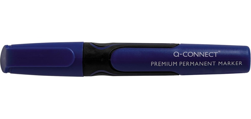 Q-CONNECT Premium marqueur permanent, 3 mm, pointe ronde, bleu