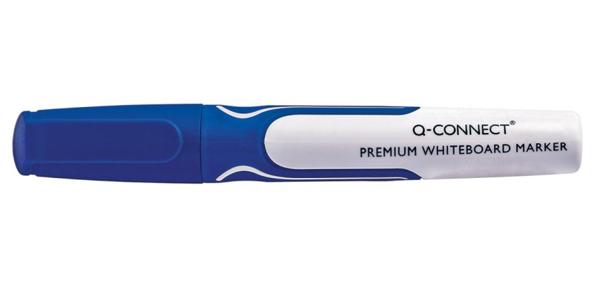 Q-CONNECT Premium whiteboard marker, 3 mm, round tip, blue