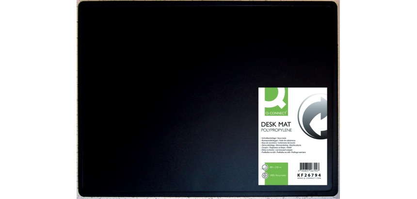Q-CONNECT Schreibtischunterlage, 53 x 40 cm, schwarz